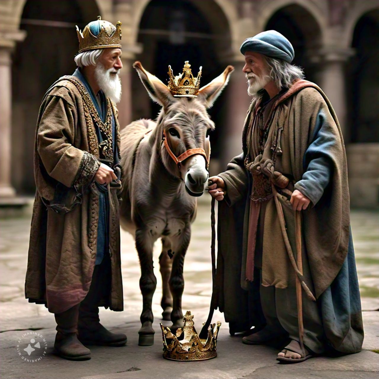 King fisherman and donkey